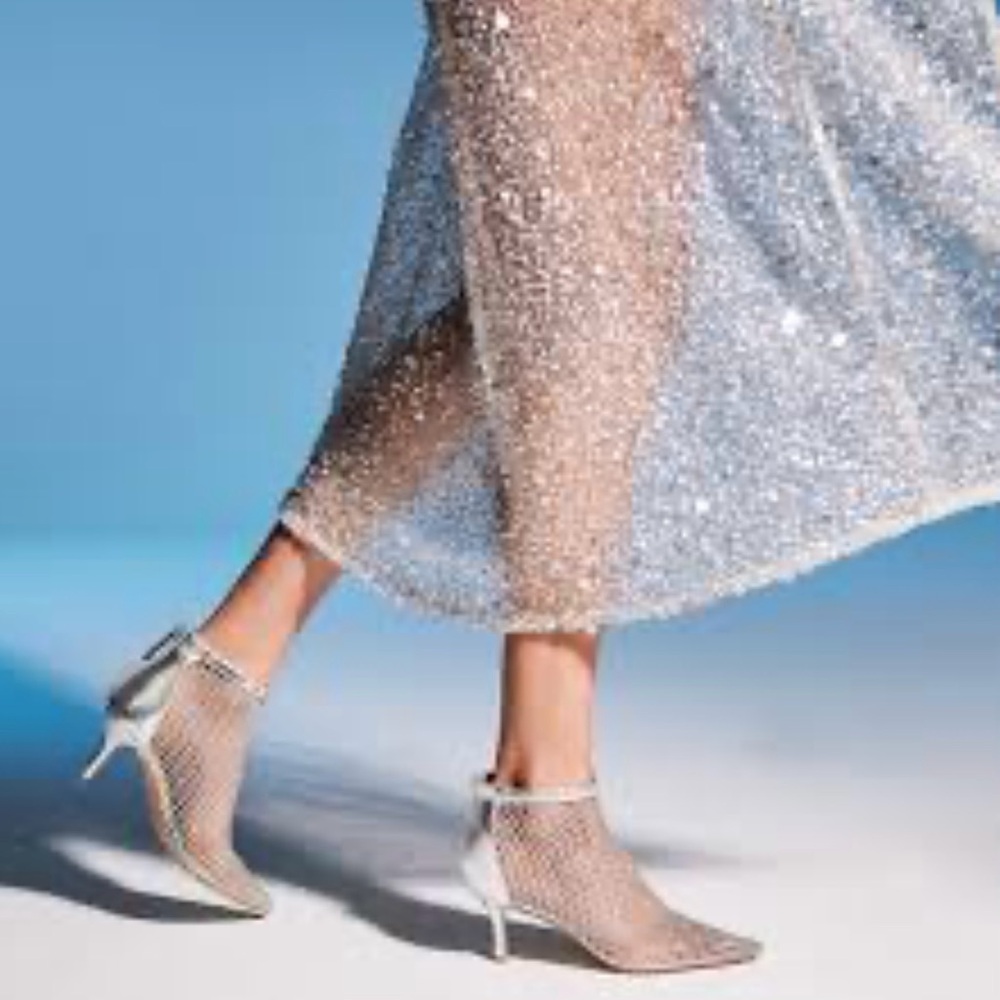 Charles David Rhinestone-Studded Mesh Booties - Picture 3 of 14